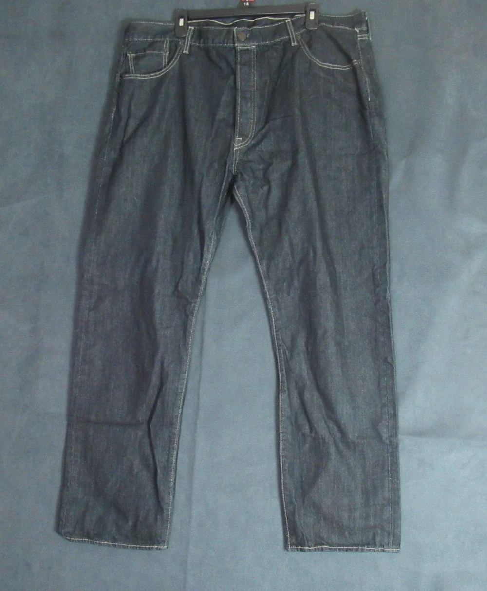 Vintage Levis 501 Jeans Mens 42x32 Blue Denim Straight Button Fly 90s Dark Wash